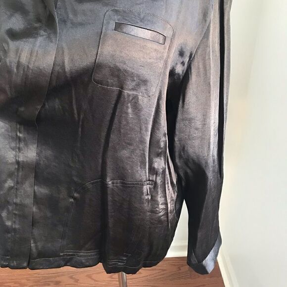 Chico’s Design Shiny Brown Zip Front Hoodie Size 3 - Picture 3 of 6